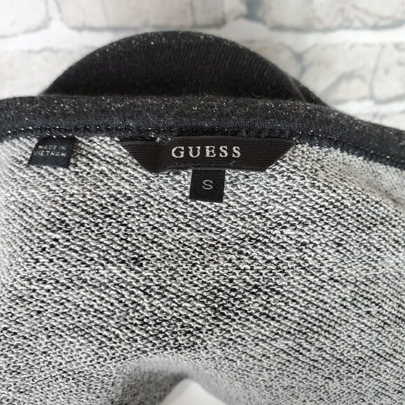 Guess Sweatshirt Embellished Black Silver  Sz Small - Picture 2 of 14